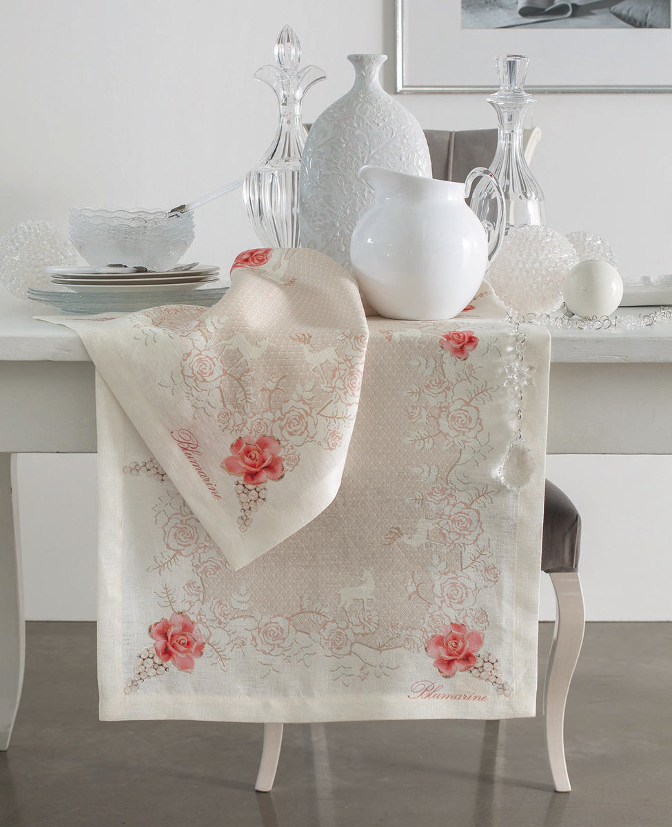 Blumarine Runner E/O Centrotavola Natalizio In Lino Preziosa
