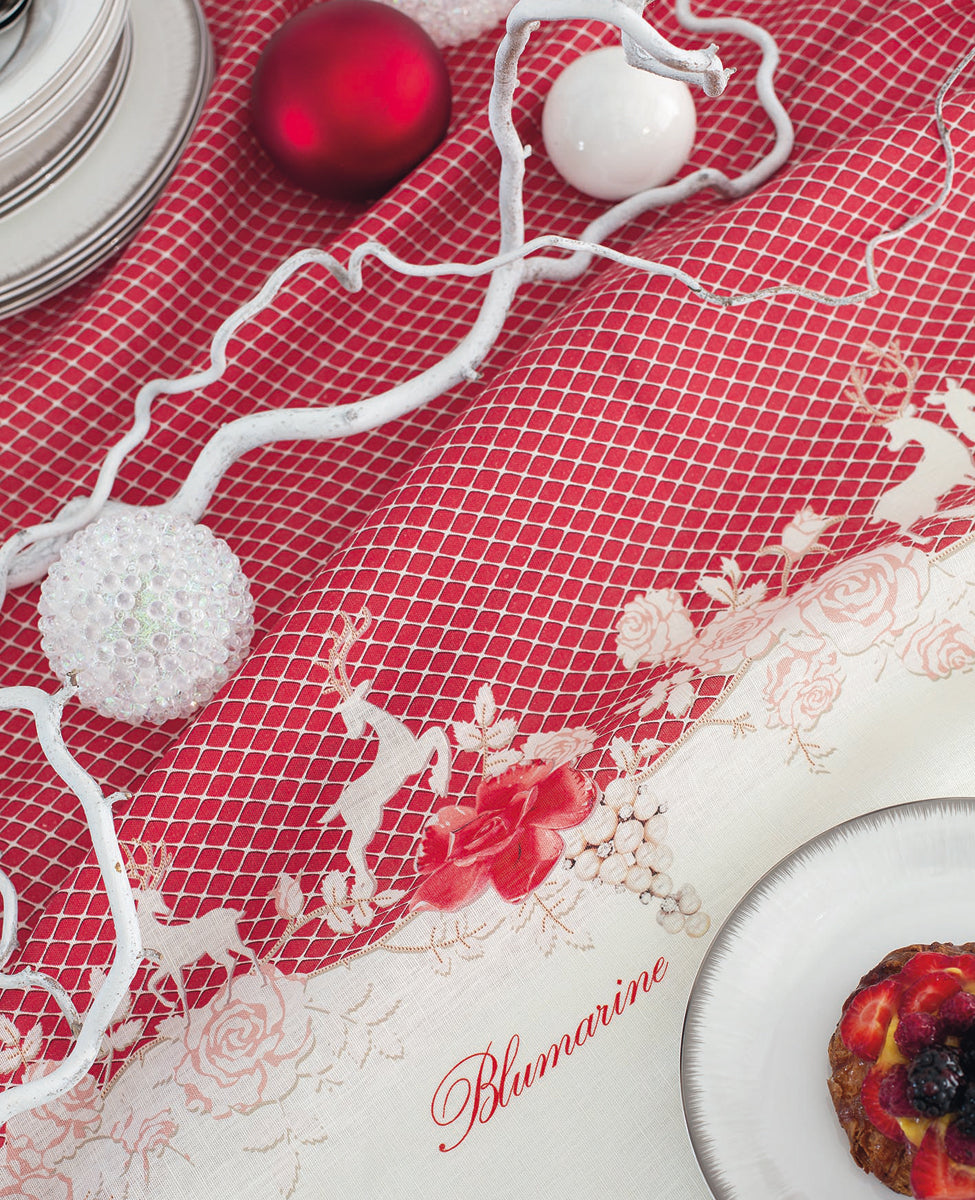 Blumarine Runner E/O Centrotavola Natalizio In Lino Preziosa