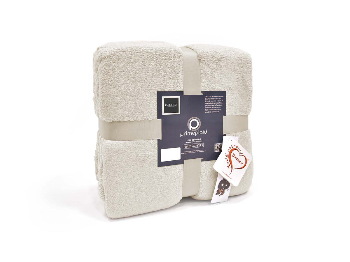 Daunex Plaid E Coperta In Morbido Pile Prime Naturale