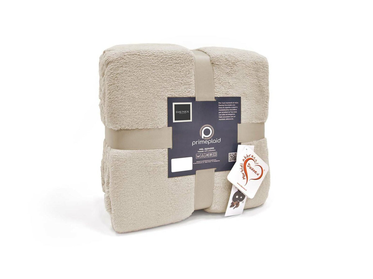 Daunex Plaid E Coperta In Morbido Pile Prime Ecru'