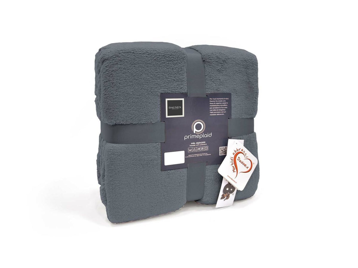 Daunex Plaid E Coperta In Morbido Pile Prime Antracite