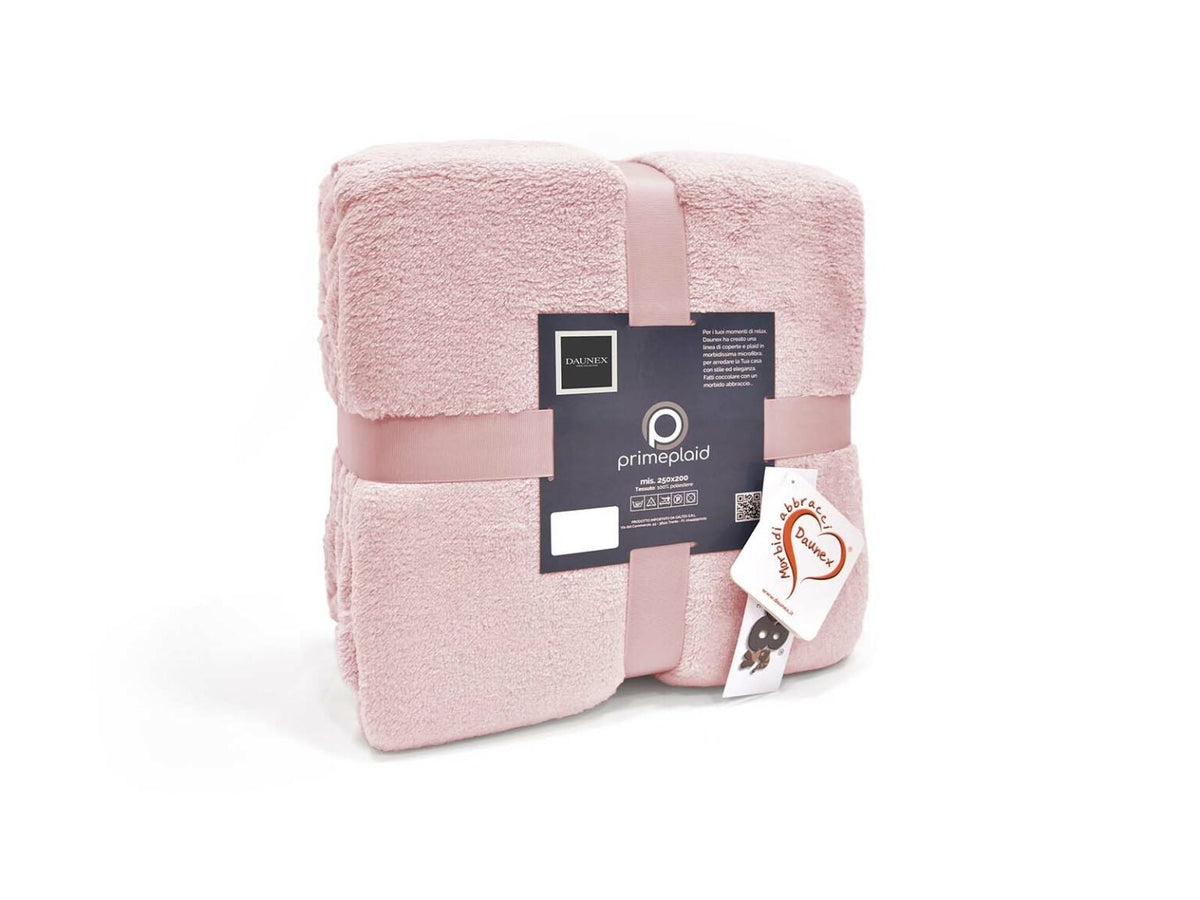 Daunex Plaid E Coperta In Morbido Pile Prime Cipria