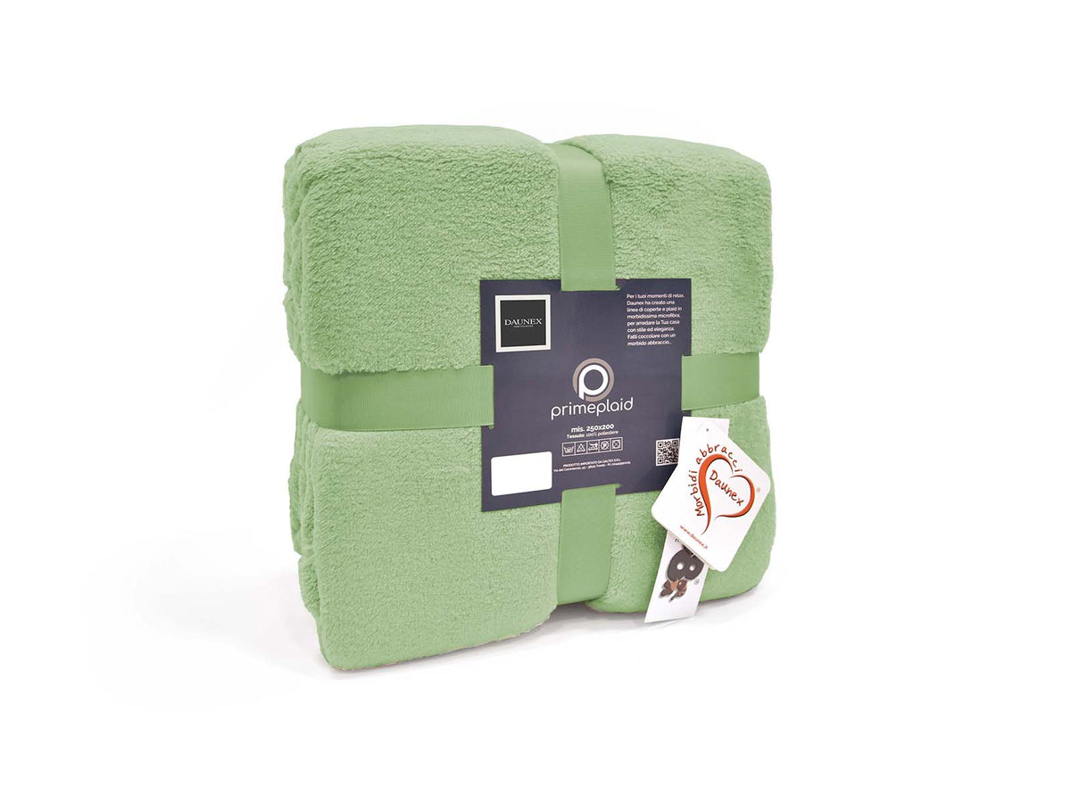Daunex Plaid E Coperta In Morbido Pile Prime Pistacchio