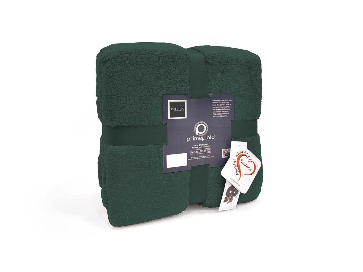 Daunex Plaid E Coperta In Morbido Pile Prime Verde