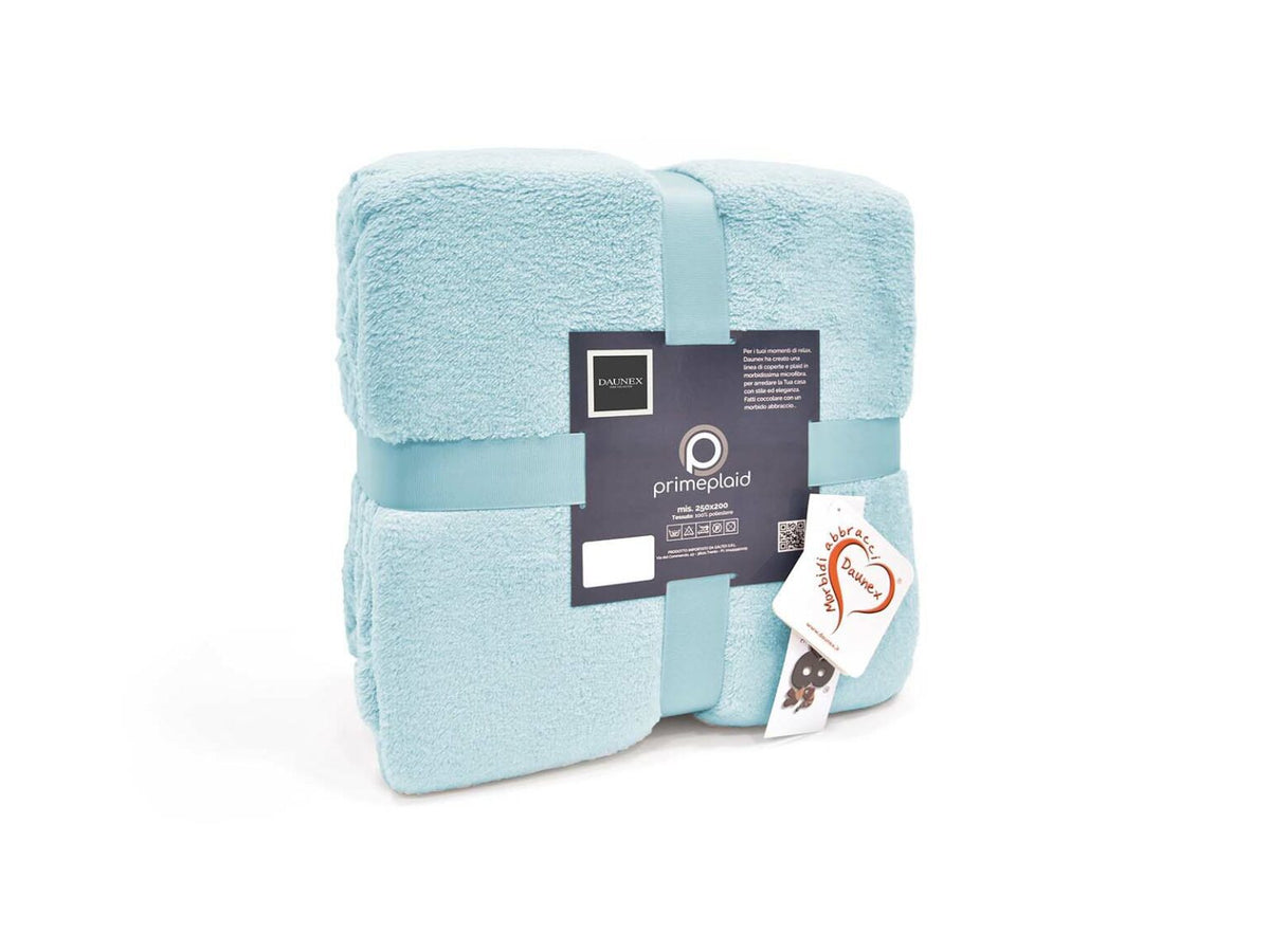 Daunex Plaid E Coperta In Morbido Pile Prime Azzurro