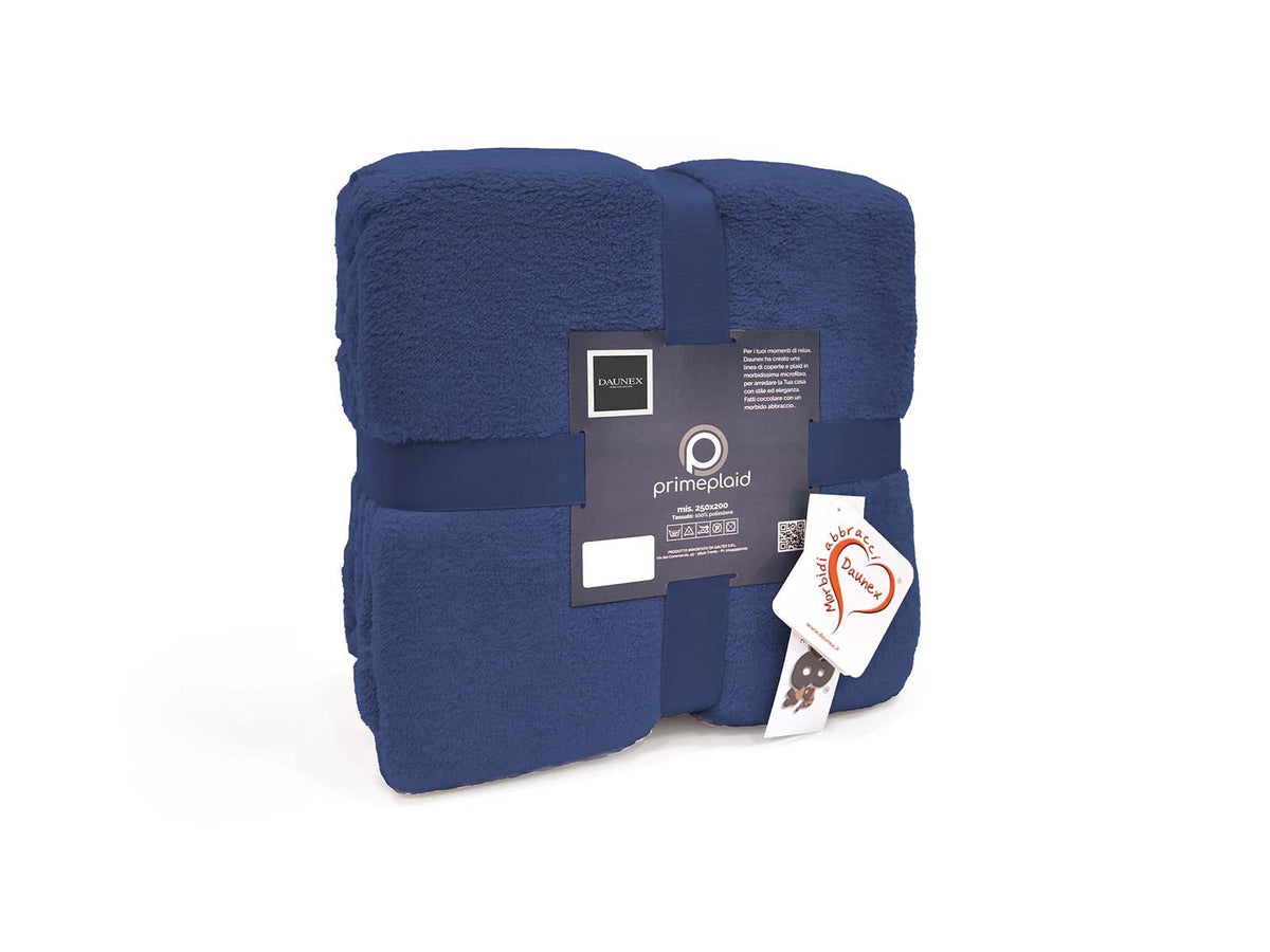 Daunex Plaid E Coperta In Morbido Pile Prime Blu