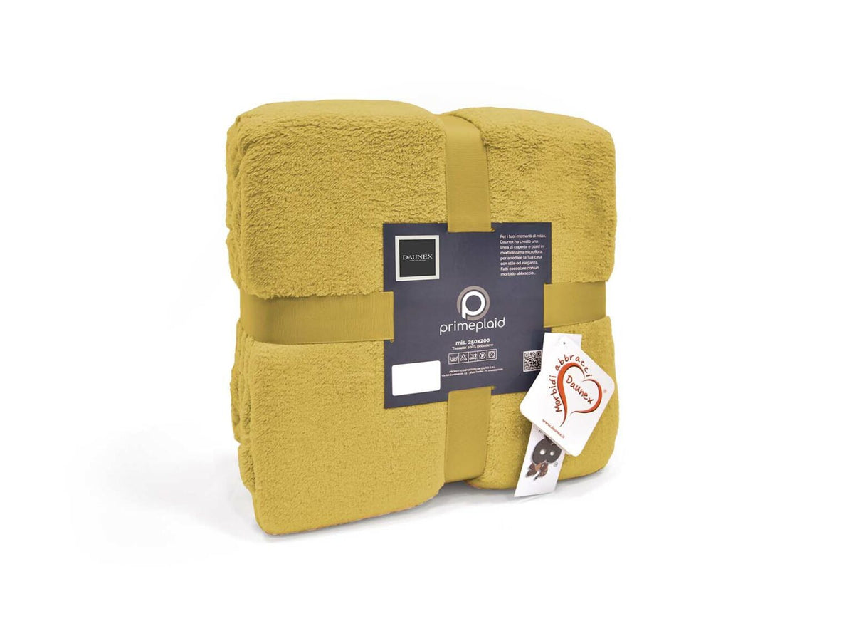 Daunex Plaid E Coperta In Morbido Pile Prime Senape