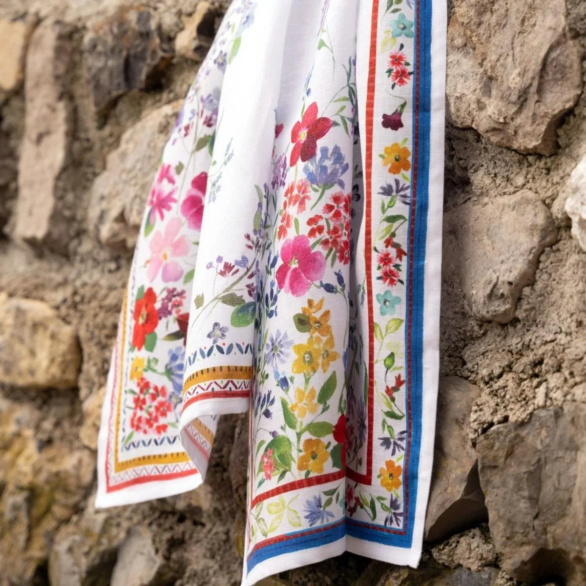 Tessitura Toscana Telerie Strofinaccio In Puro Lino Stampato Primula