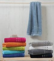 Lasa Home Set Asciugamani 1+1 In Spugna Di Cotone Pure Squares