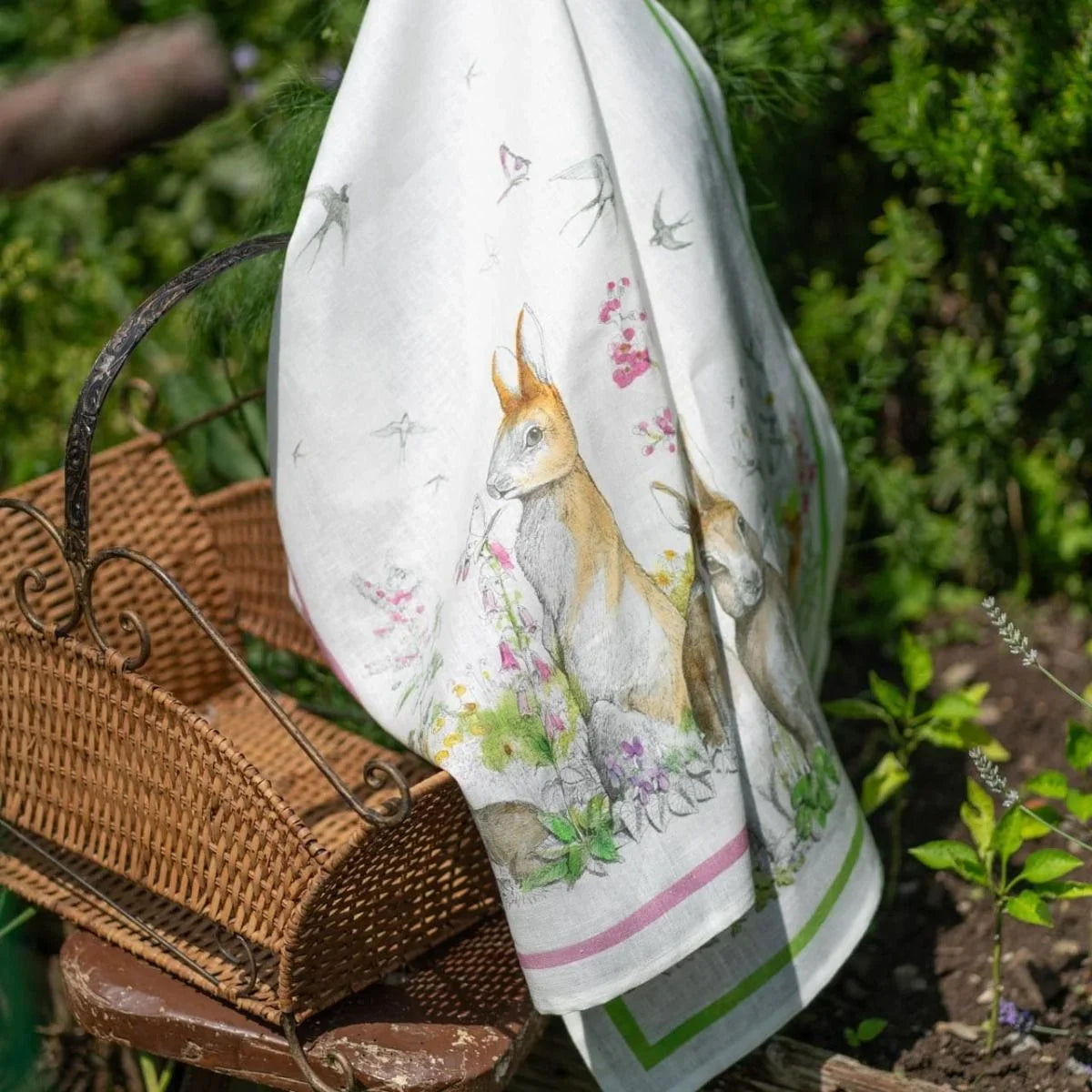 Tessitura Toscana Telerie Strofinaccio Di Pasqua In Puro Lino Stampato Remi'