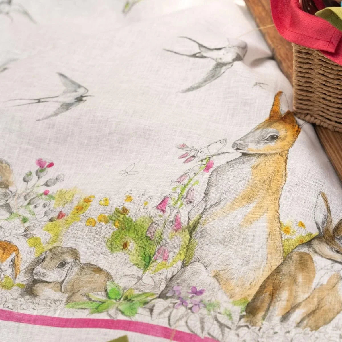 Tessitura Toscana Telerie Tovaglia E/O Runner Di Pasqua In Puro Lino Stampato Remi'