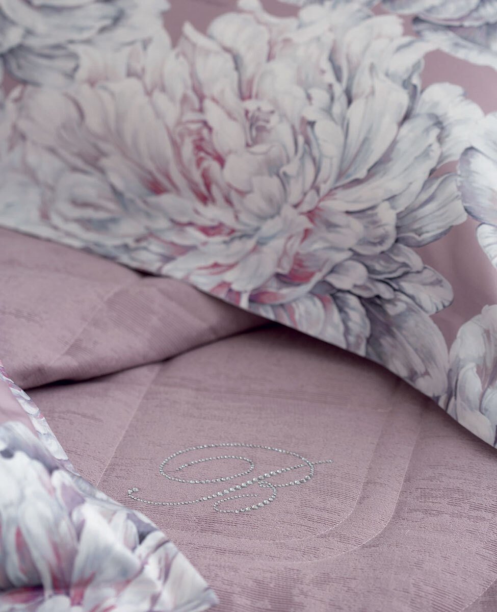 Blumarine Copriletto Trapuntato Matrimoniale In Jacquard Tinta Unita Respiro