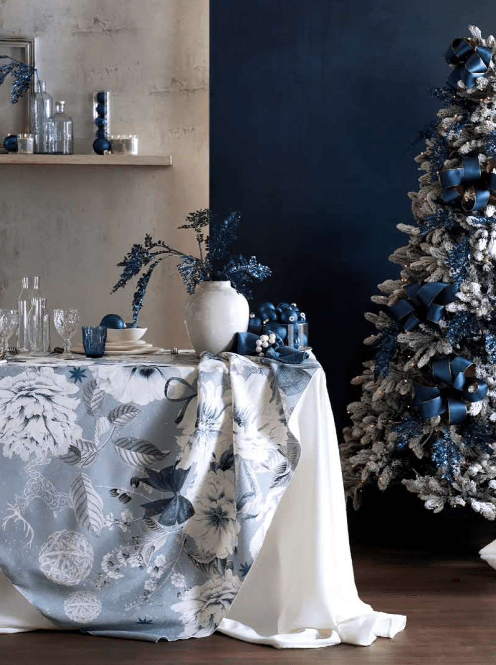 Maison Sucree' Tovaglia E/O Runner Natalizi In Tessuto Antimacchia Stampato Ribbon