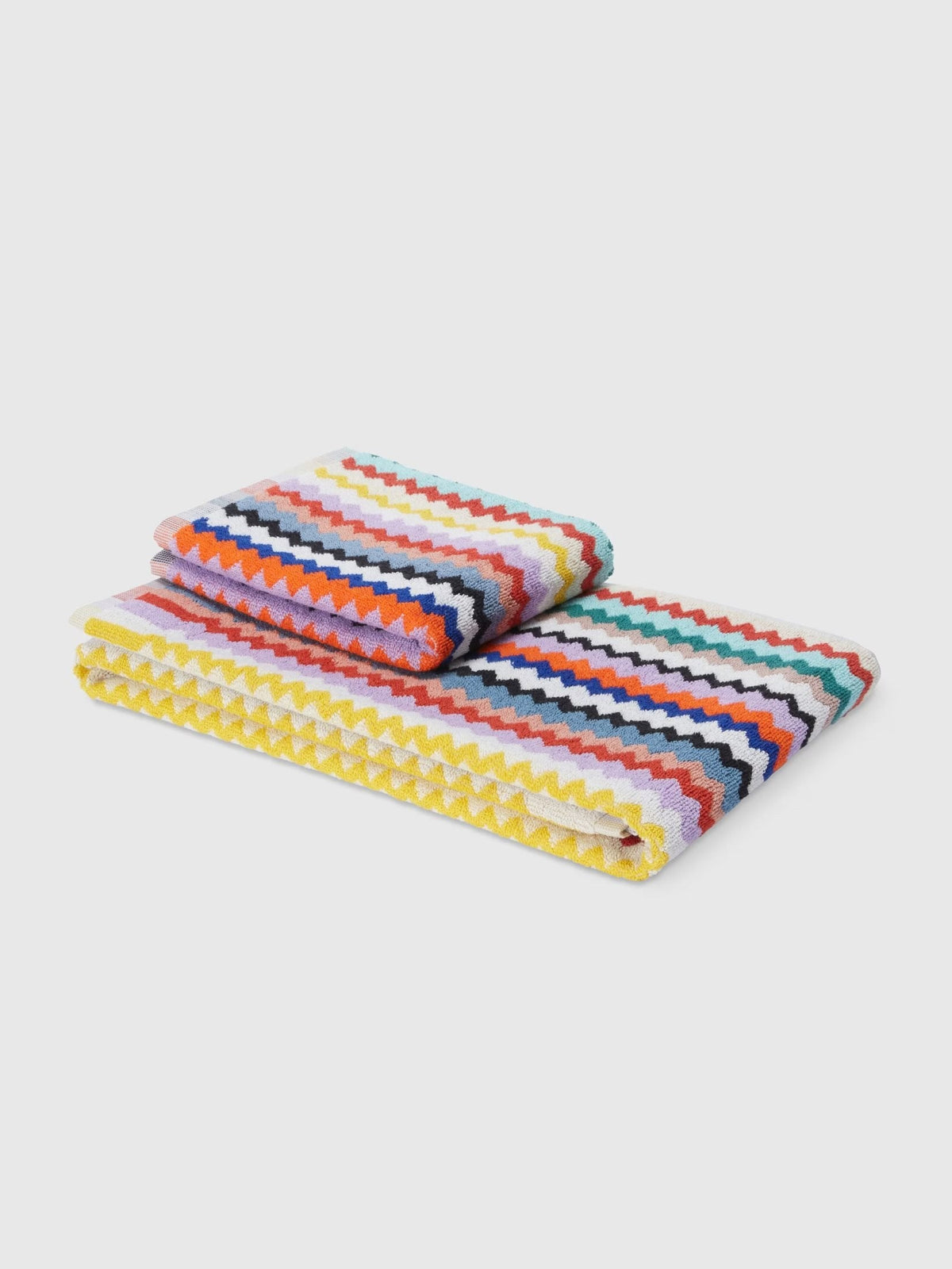 Missoni Home Set Asciugamani 1+1 In Spugna Di Cotone Riverbero