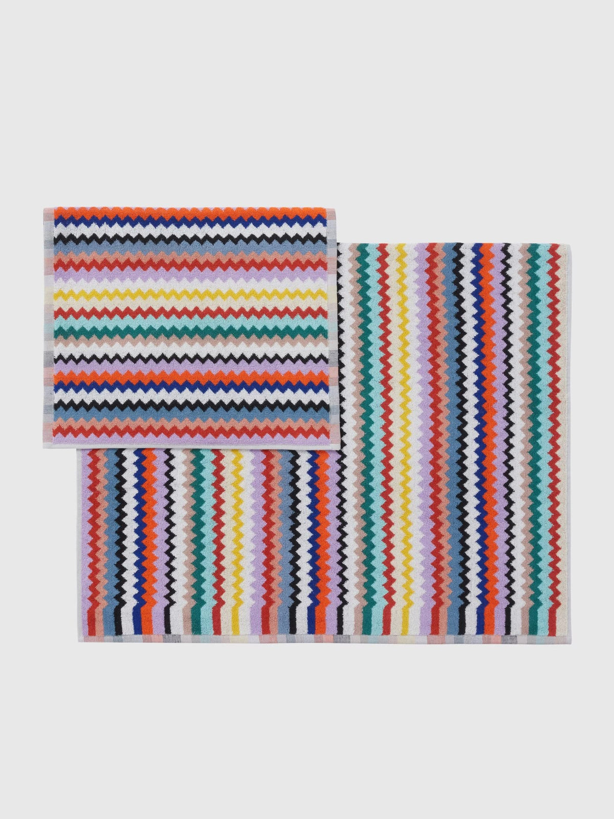 Missoni Home Set Asciugamani 1+1 In Spugna Di Cotone Riverbero