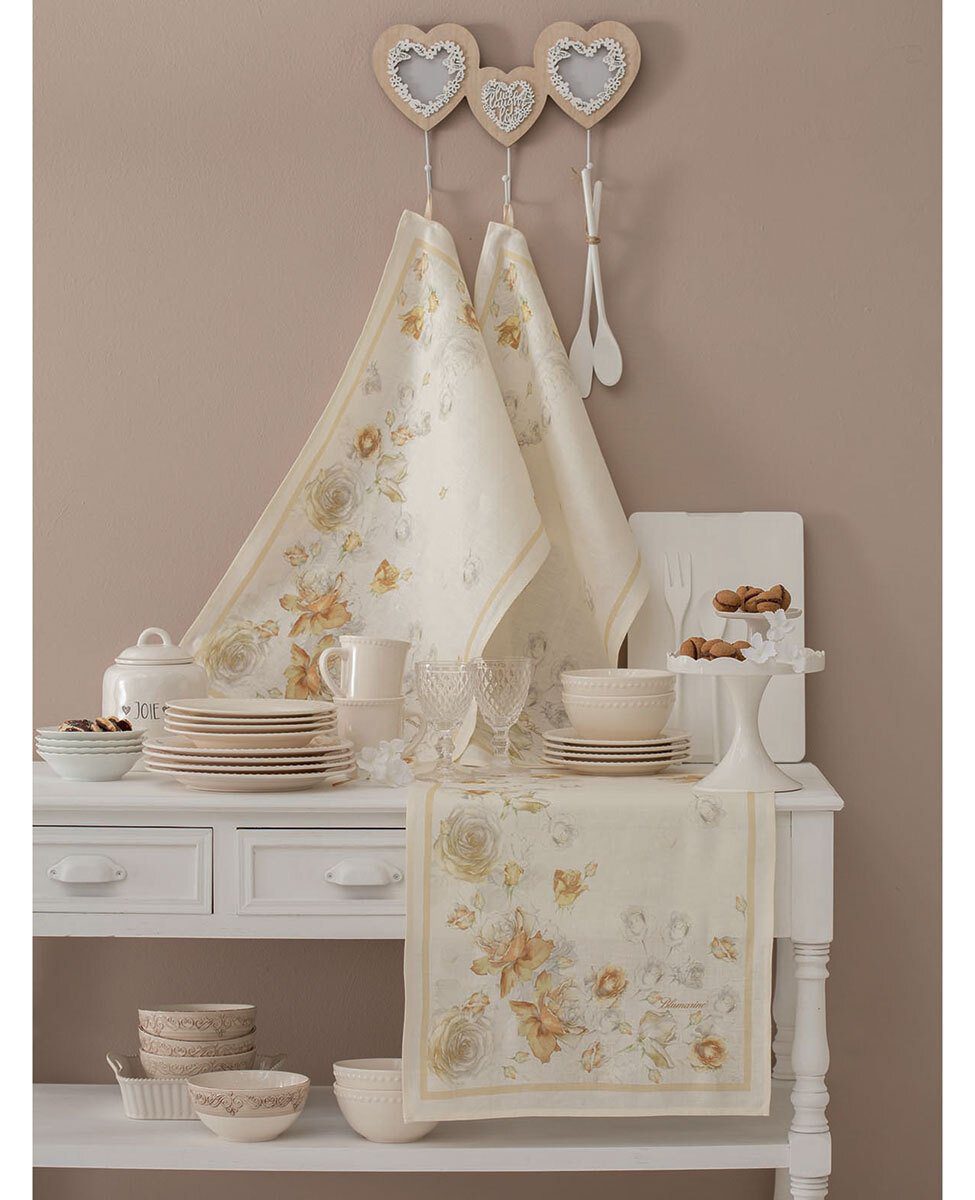 Blumarine Canovaccio In Lino Stampato Rose