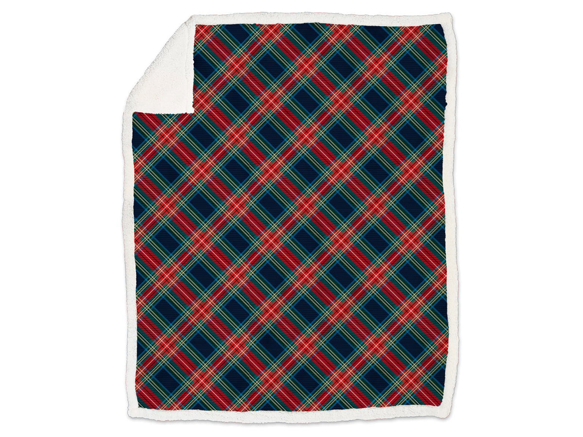 DAUNEX PLAID MORBIDOTTO IN MICROFIBRA STAMPATO E RETRO AGNELLATO BRITISH