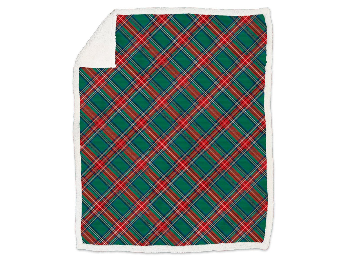 DAUNEX PLAID MORBIDOTTO IN MICROFIBRA STAMPATO E RETRO AGNELLATO BRITISH