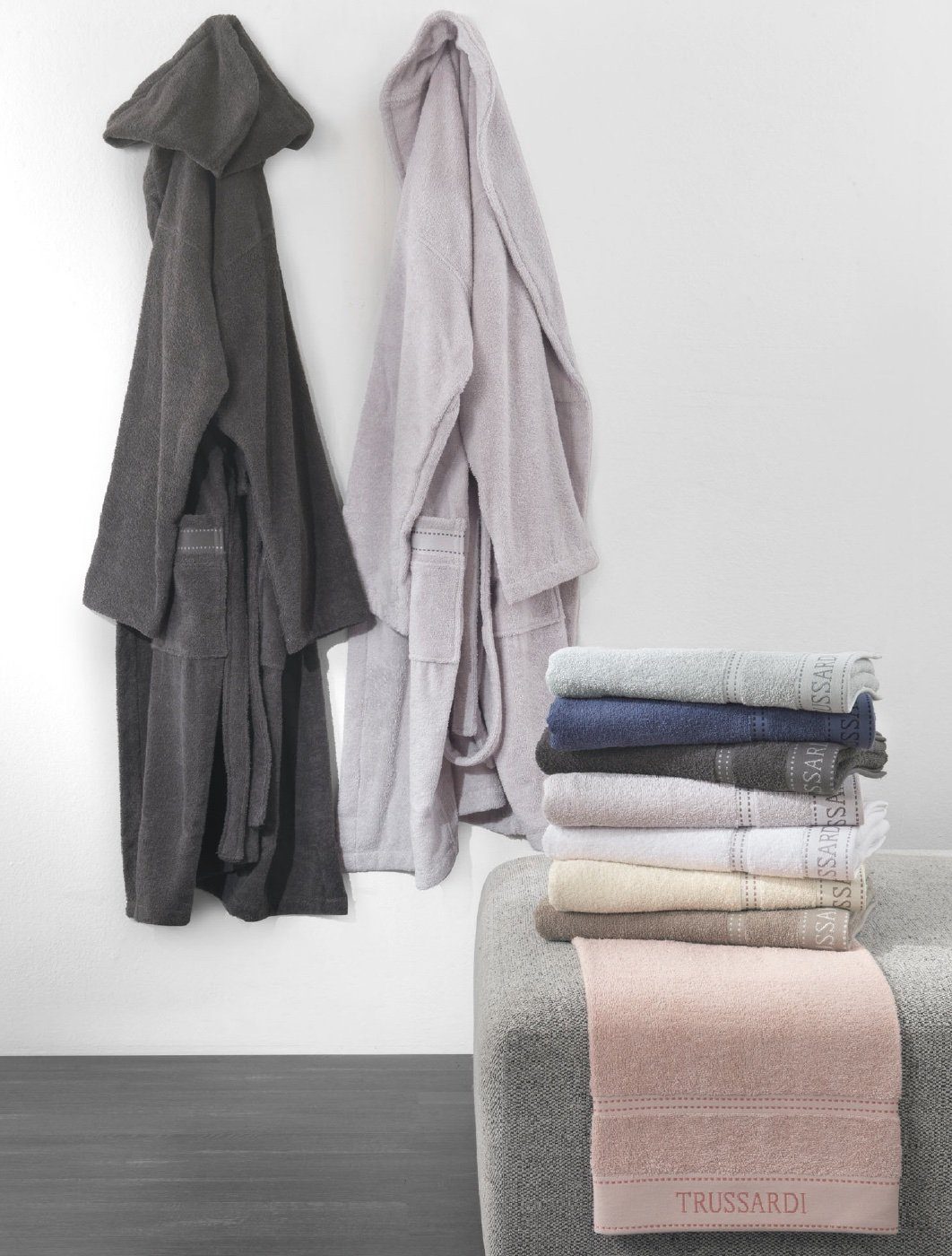 Trussardi Accappatoio Con Cappuccio In Spugna Di Cotone Ribbon