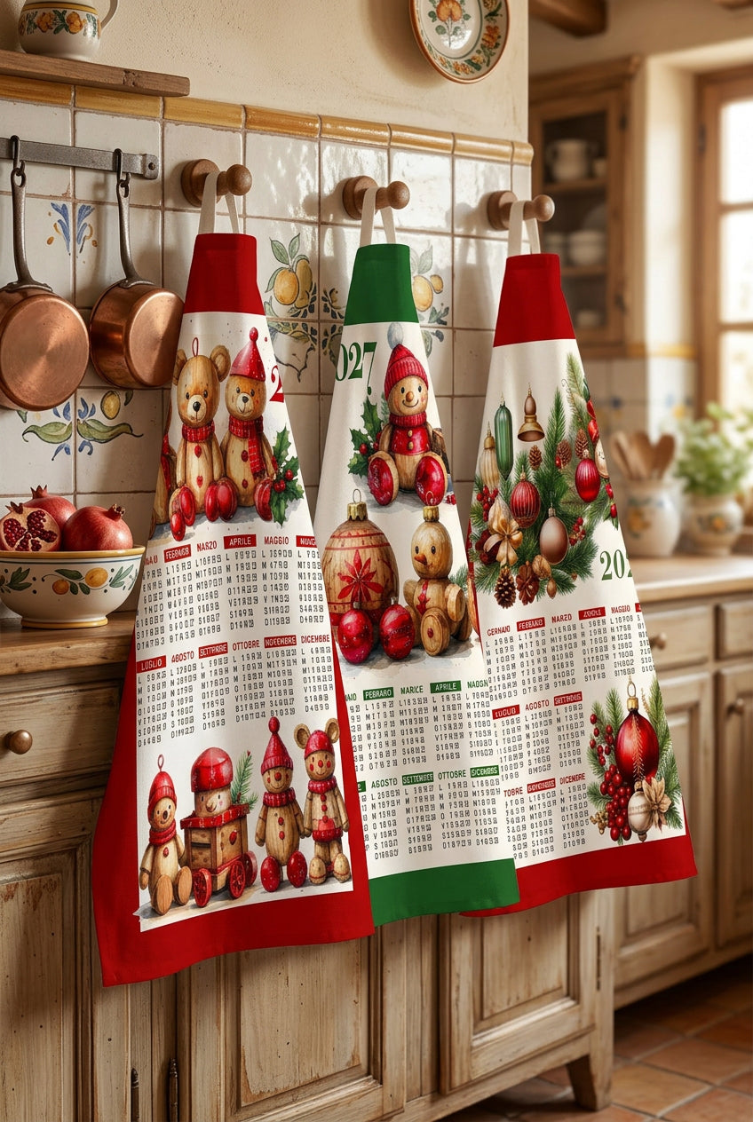 Tag House Set 3 Strofinacci Calendario 2027 Natale