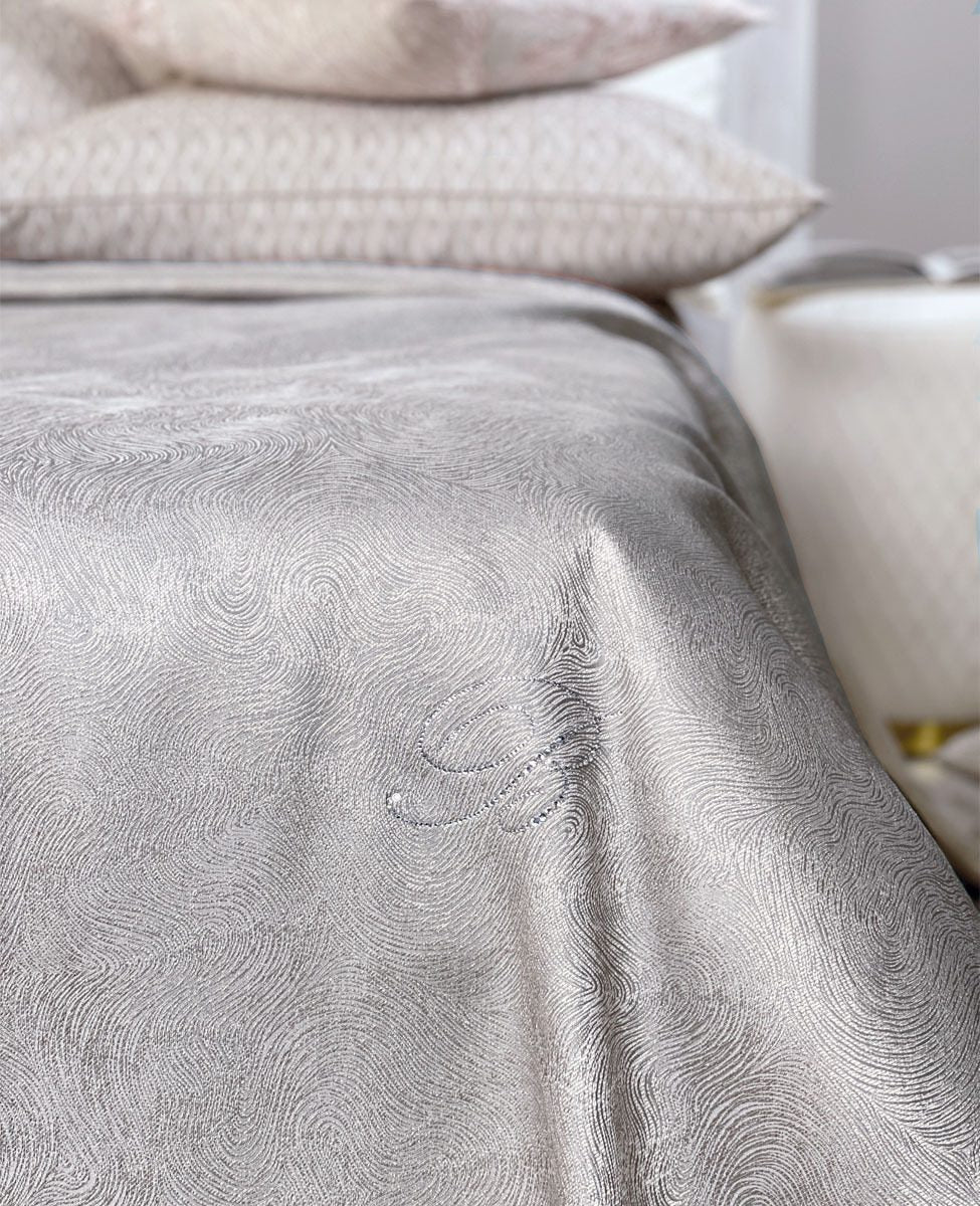 Blumarine Copriletto Liscio Matrimoniale In Tessuto Jacquard Sfumatura
