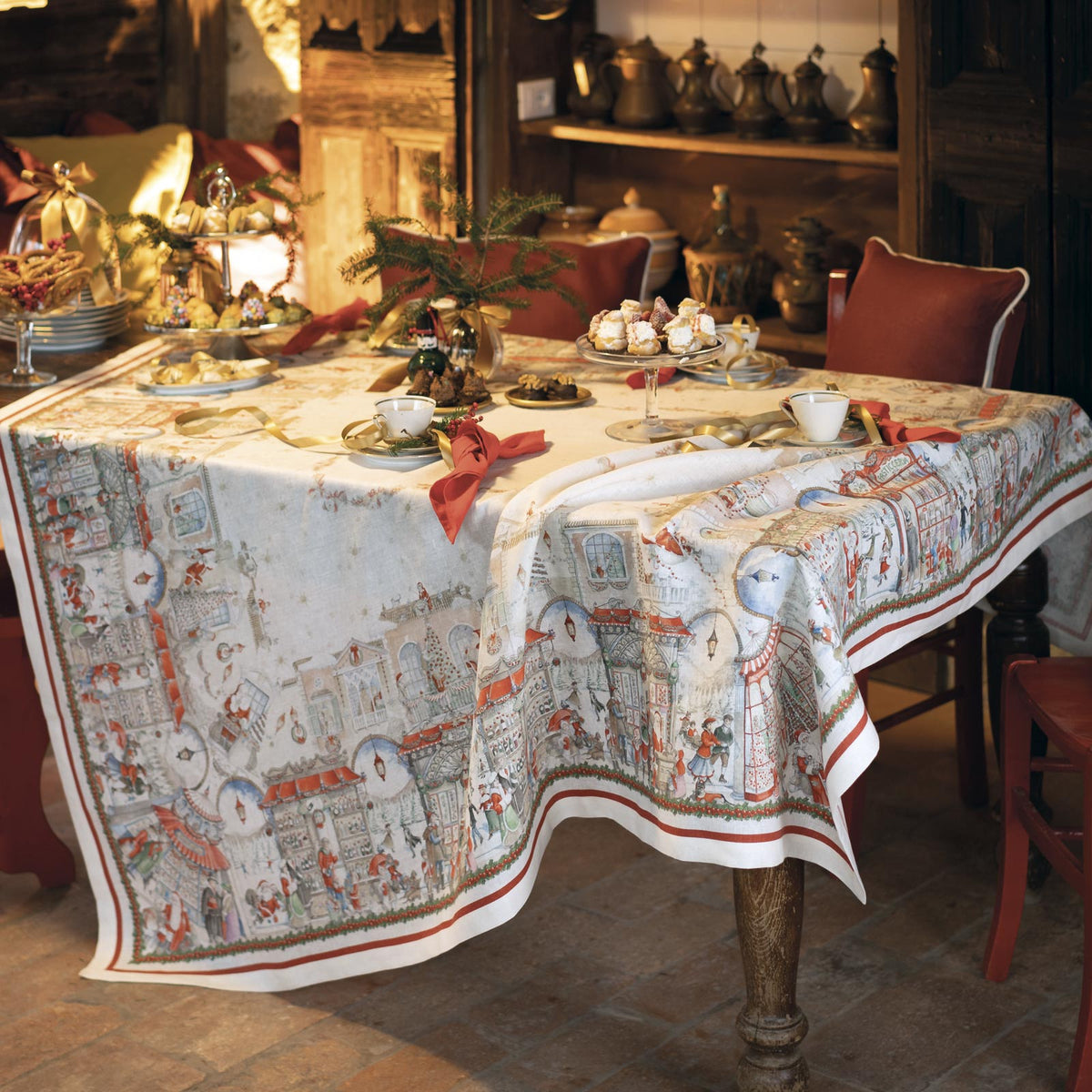Tessitura Toscana Telerie Tovaglia E/O Runner In Puro Lino Christmas Shopping