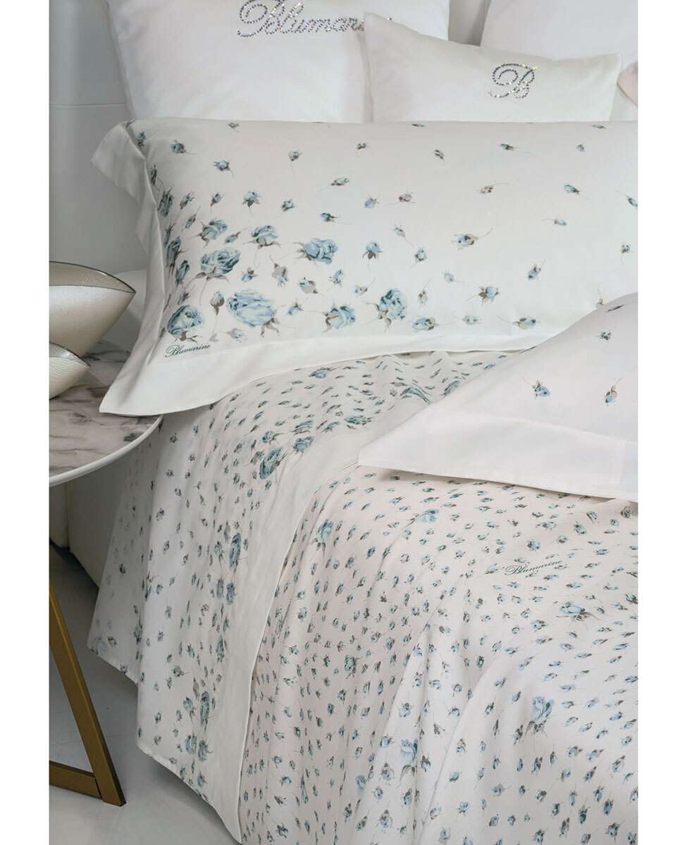 Blumarine Completo Lenzuola Matrimoniale Modello Copriletto In Raso Di Cotone Sogno