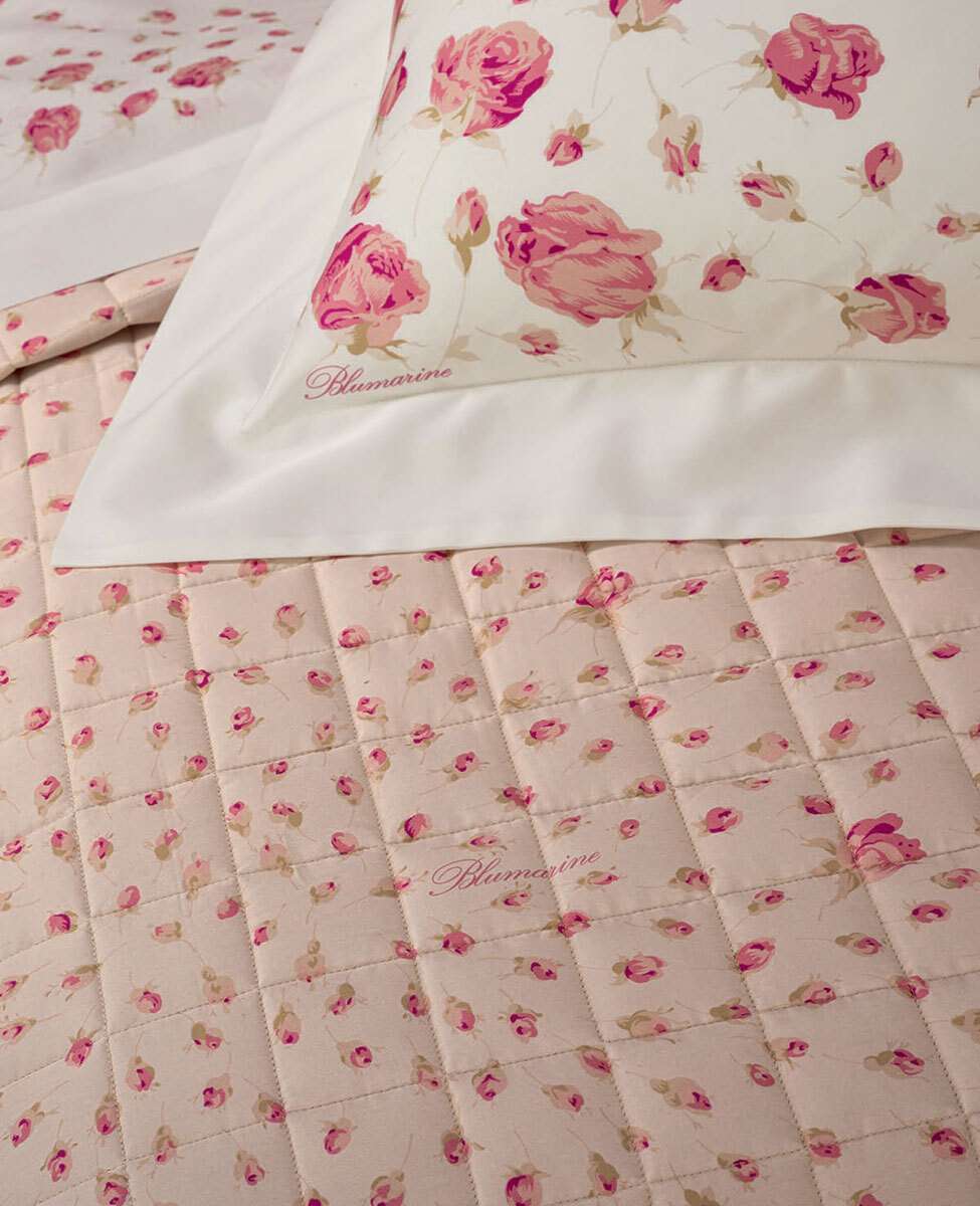 Blumarine Copriletto Trapuntato Matrimoniale In Raso Di Cotone Sogno