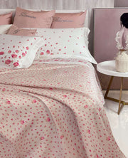 Blumarine Completo Lenzuola Matrimoniale Modello Copriletto In Raso Di Cotone Sogno