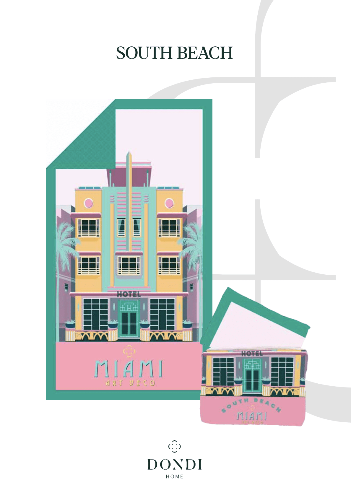 Svad Dondi Telo mare in microfibra stampata con pochette South Beach