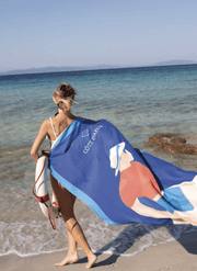 Svad Dondi Telo mare in microfibra stampata con pochette St.Tropez