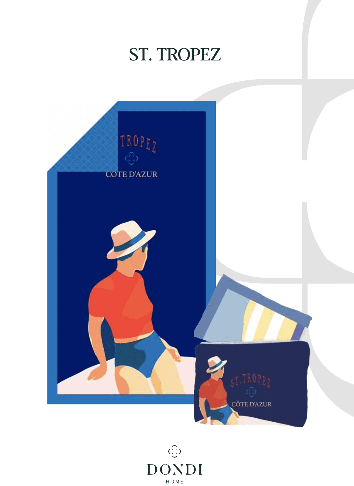 Svad Dondi Telo mare in microfibra stampata con pochette St.Tropez