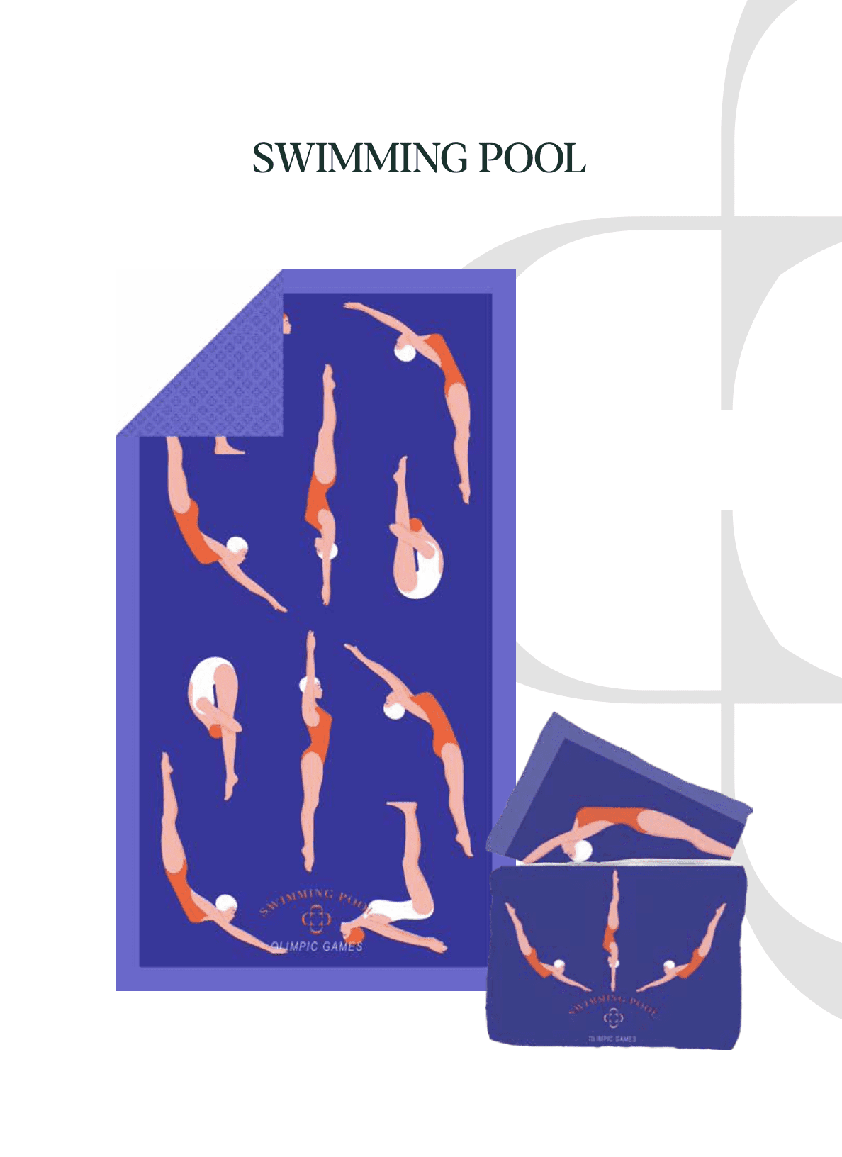 Svad Dondi Telo mare in microfibra stampata con pochette Swimming Pool