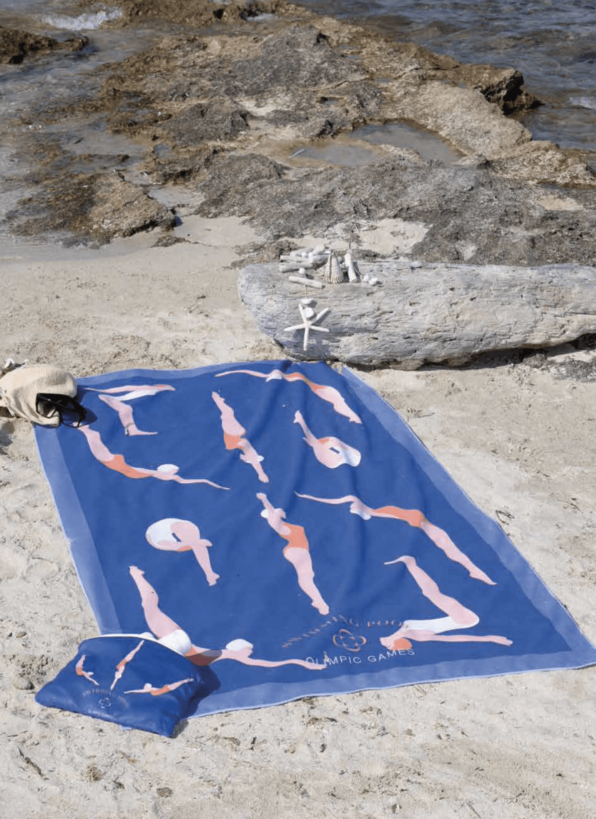 Svad Dondi Telo mare in microfibra stampata con pochette Swimming Pool