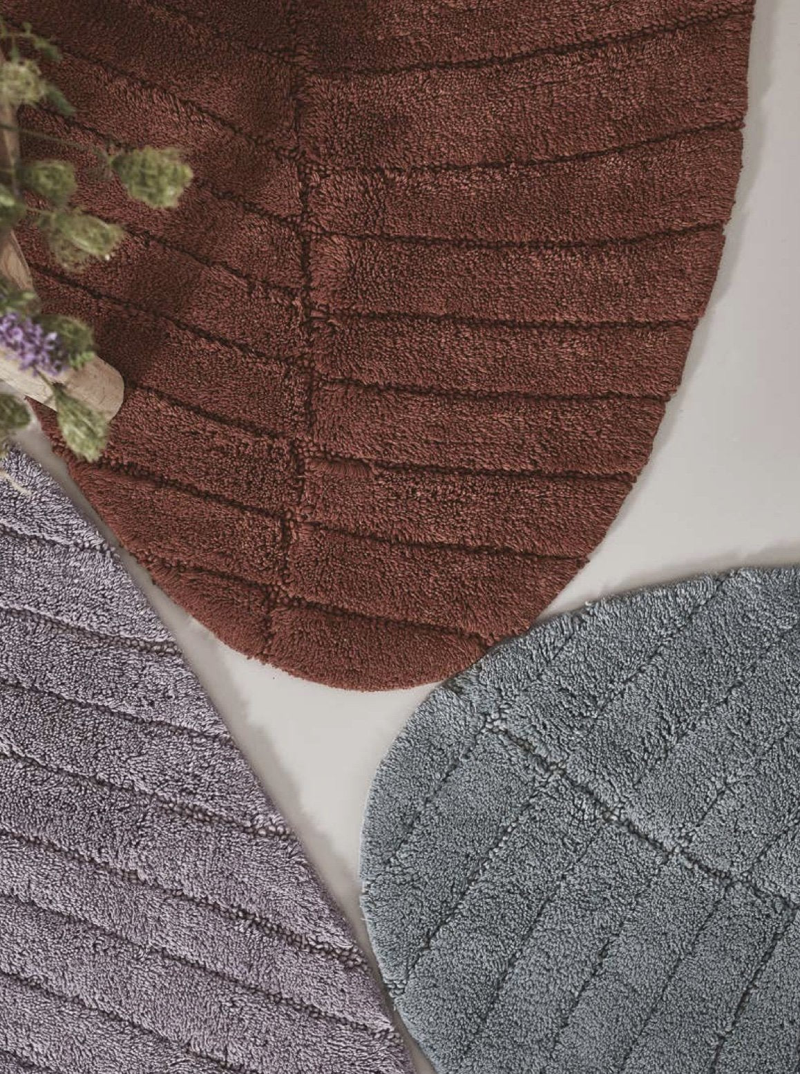 Maison Sucree' Tappeto Bagno In Cotone Trattamento Antiscivolo Foglia
