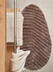 Maison Sucree' Tappeto Bagno In Cotone Trattamento Antiscivolo Foglia