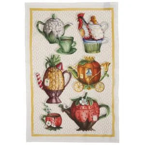 Tessitura Toscana Telerie Strofinaccio In Puro Lino Stampato Teabreak