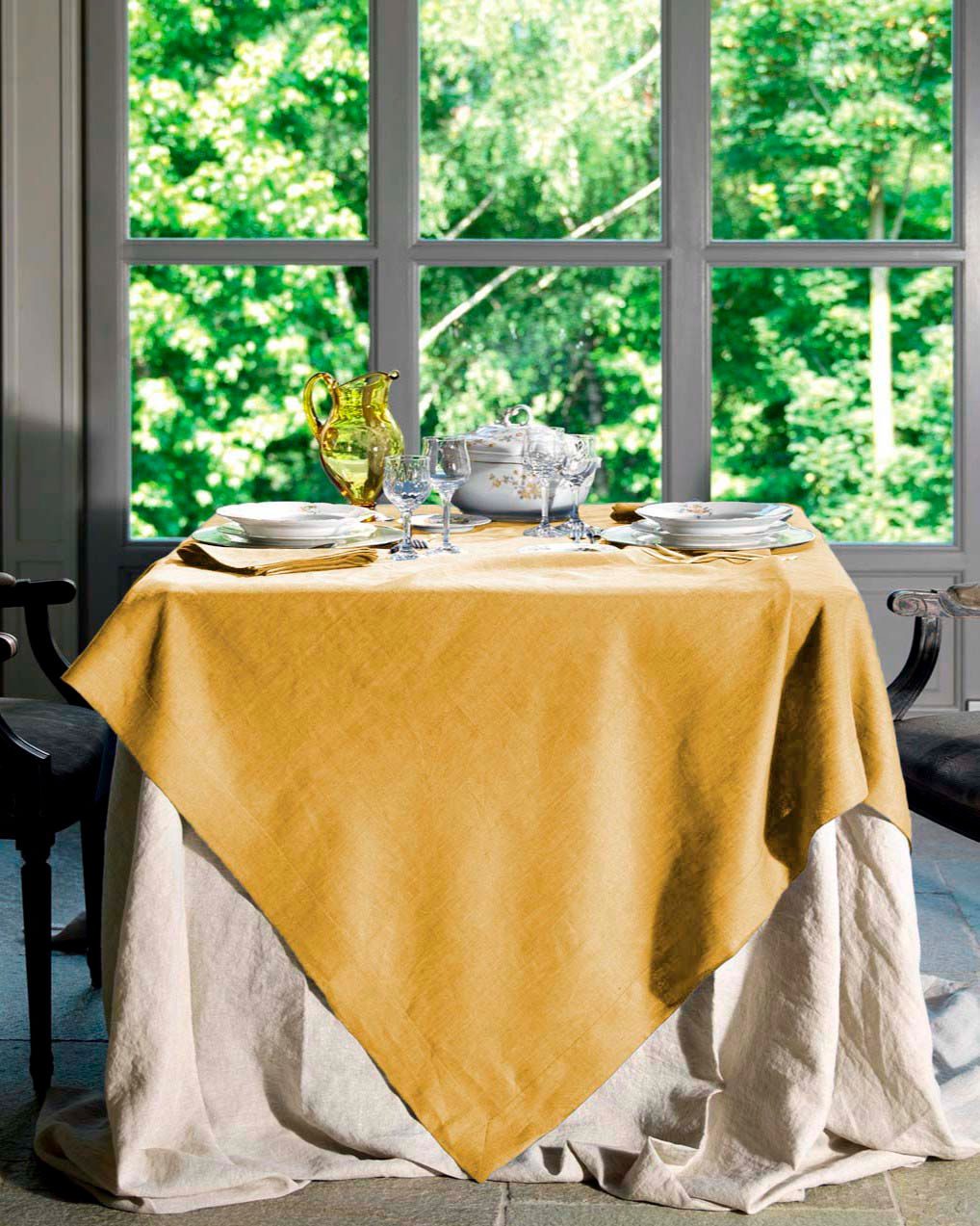 Tessitura Toscana Telerie Servizio Da Tavola In Lino 170X170 Cm Con Tovaglioli Tiziano