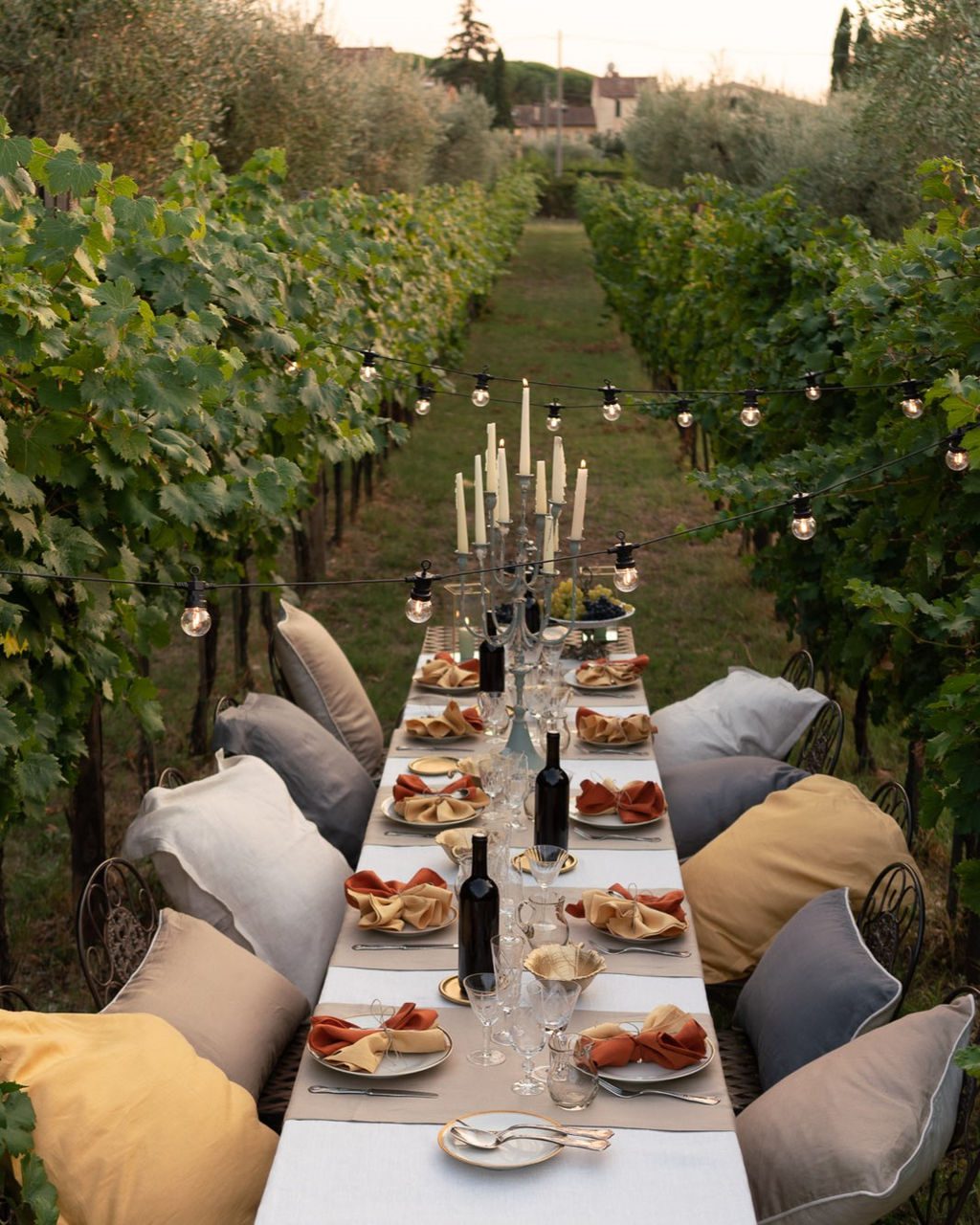 Tessitura Toscana Telerie Servizio Da Tavola In Lino 170X170 Cm Con Tovaglioli Tiziano