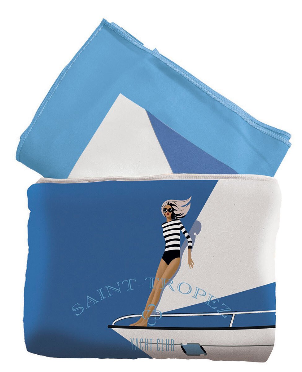 Svad Dondi Telo mare in microfibra stampata con pochette Top Model