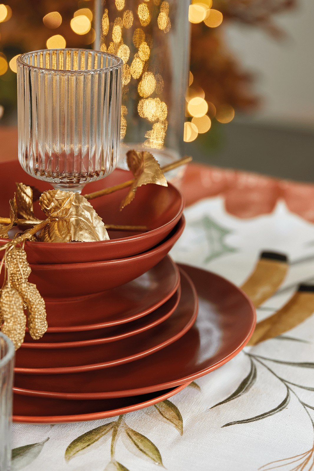Maison Sucree' Natale Tovaglia E/O Runner In Misto Lino Stampato Danza