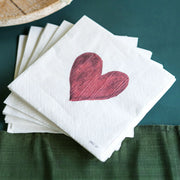Simple Day Set 20 Tovaglioli In Carta Cuore Rosso