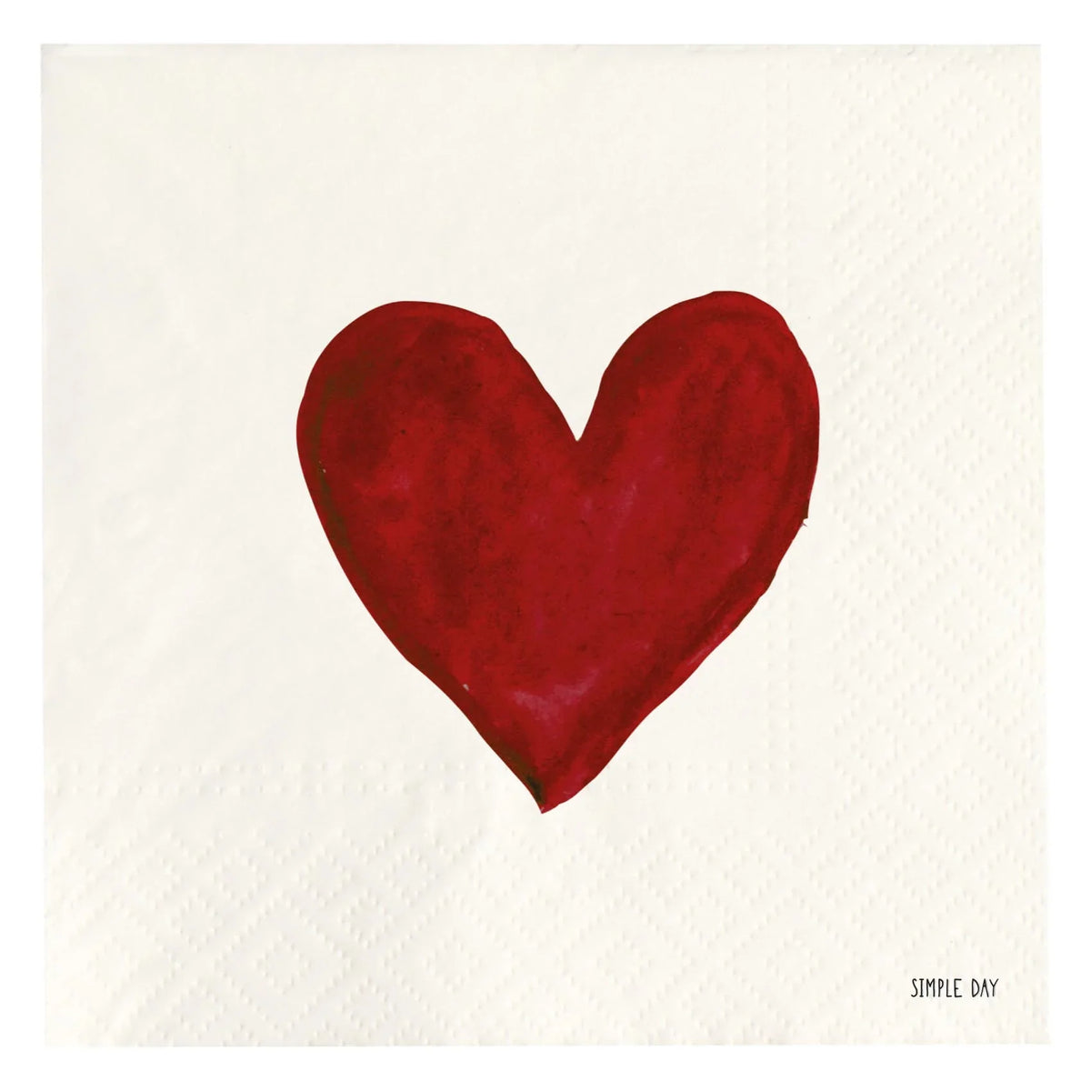 Simple Day Set 20 Tovaglioli In Carta Cuore Rosso