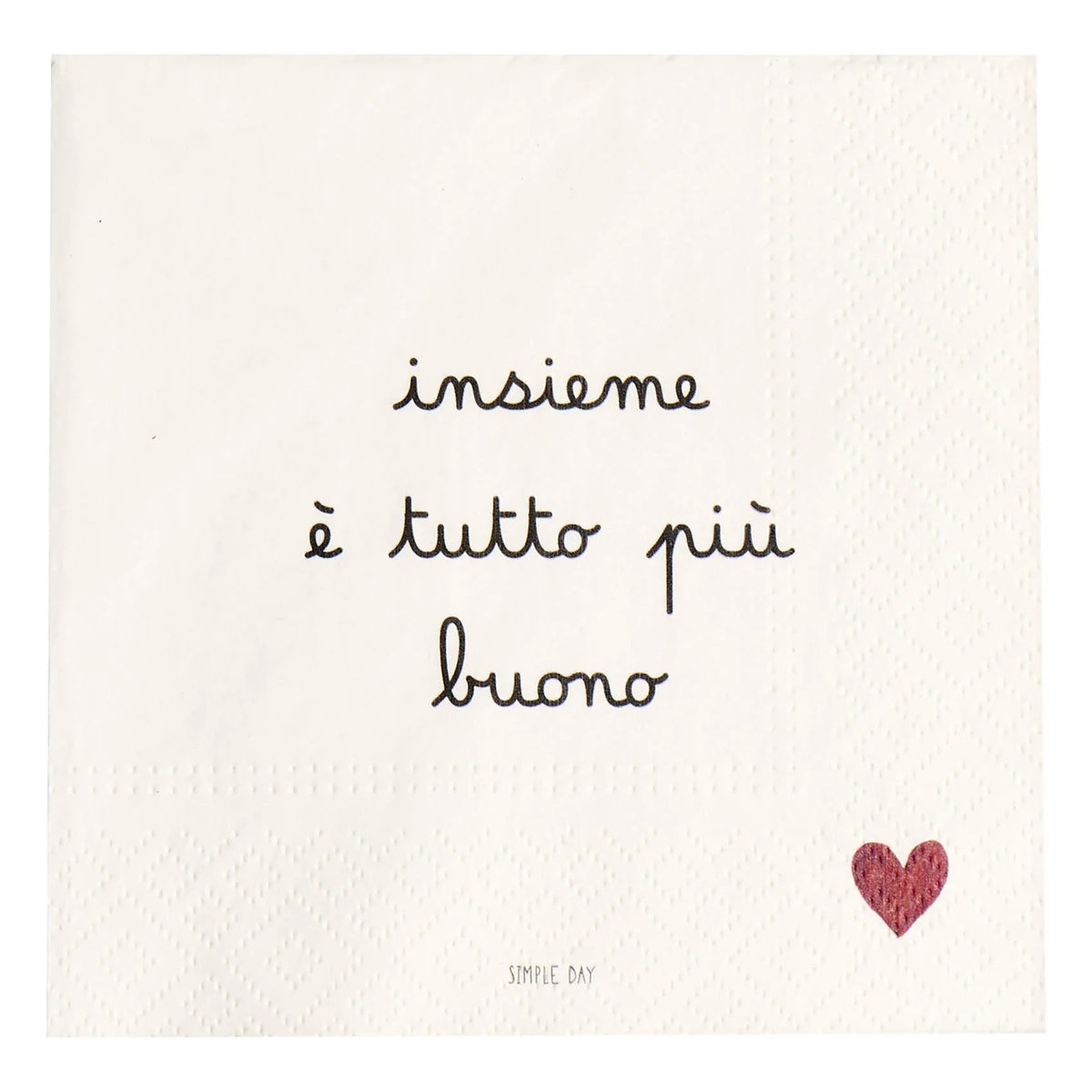 Simple Day Set 20 Tovaglioli In Carta Insieme È Tutto Più Buono