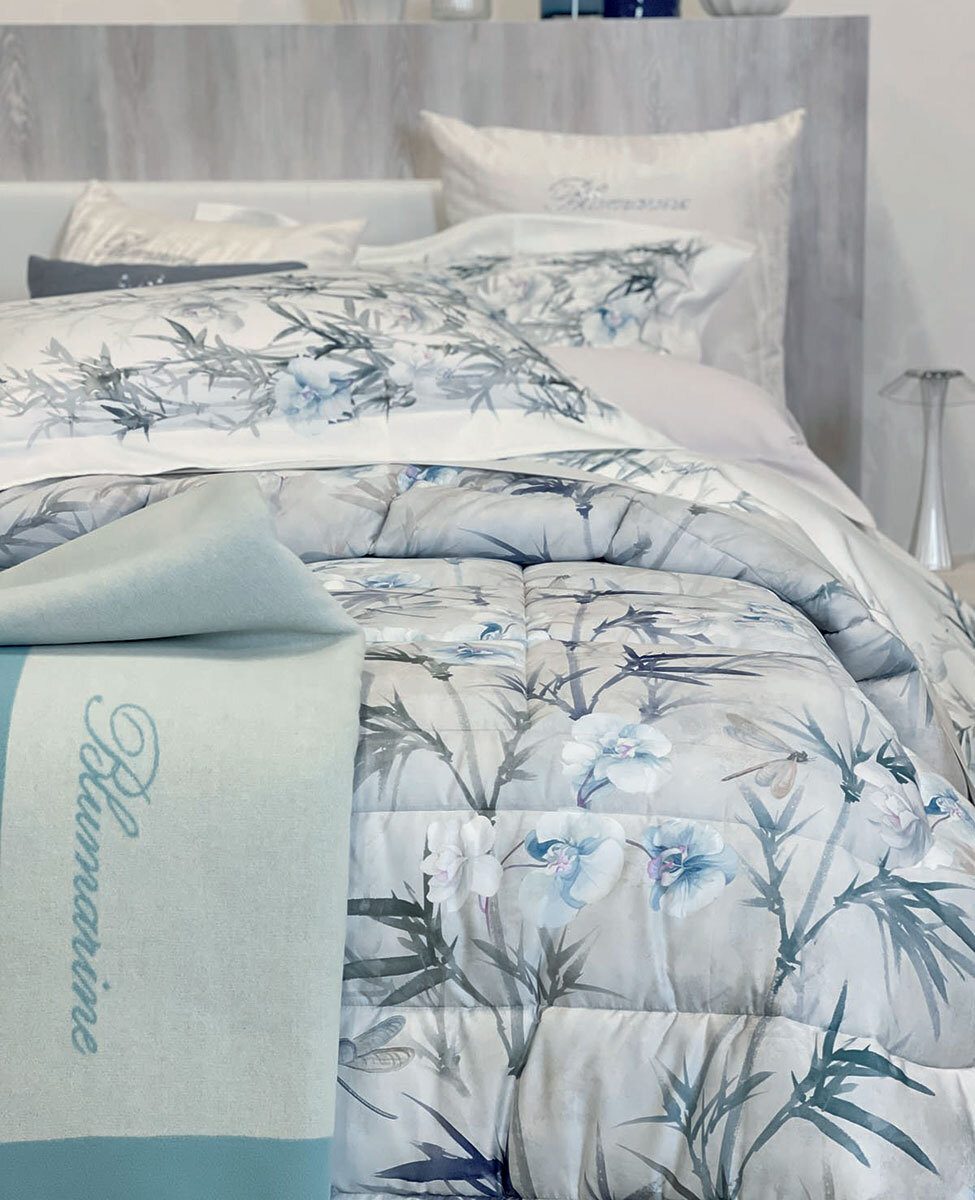 Blumarine Trapunta Matrimoniale In Raso Di Cotone Orchidea