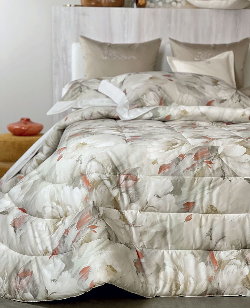 Blumarine Trapunta Matrimoniale In Raso Di Cotone Ranuncolo