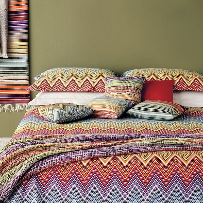 Missoni Home Parure Copripiumino Matrimoniale In Raso Di Cotone Trevor