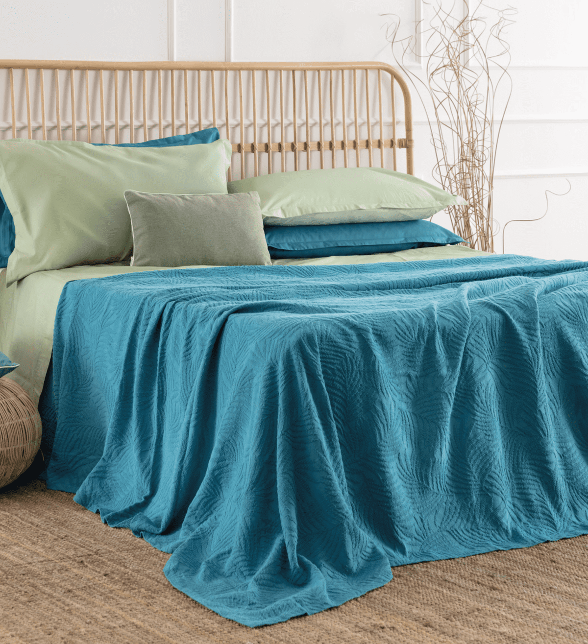 Riviera Copriletto Liscio Matrimoniale In Cotone Jacquard Velario