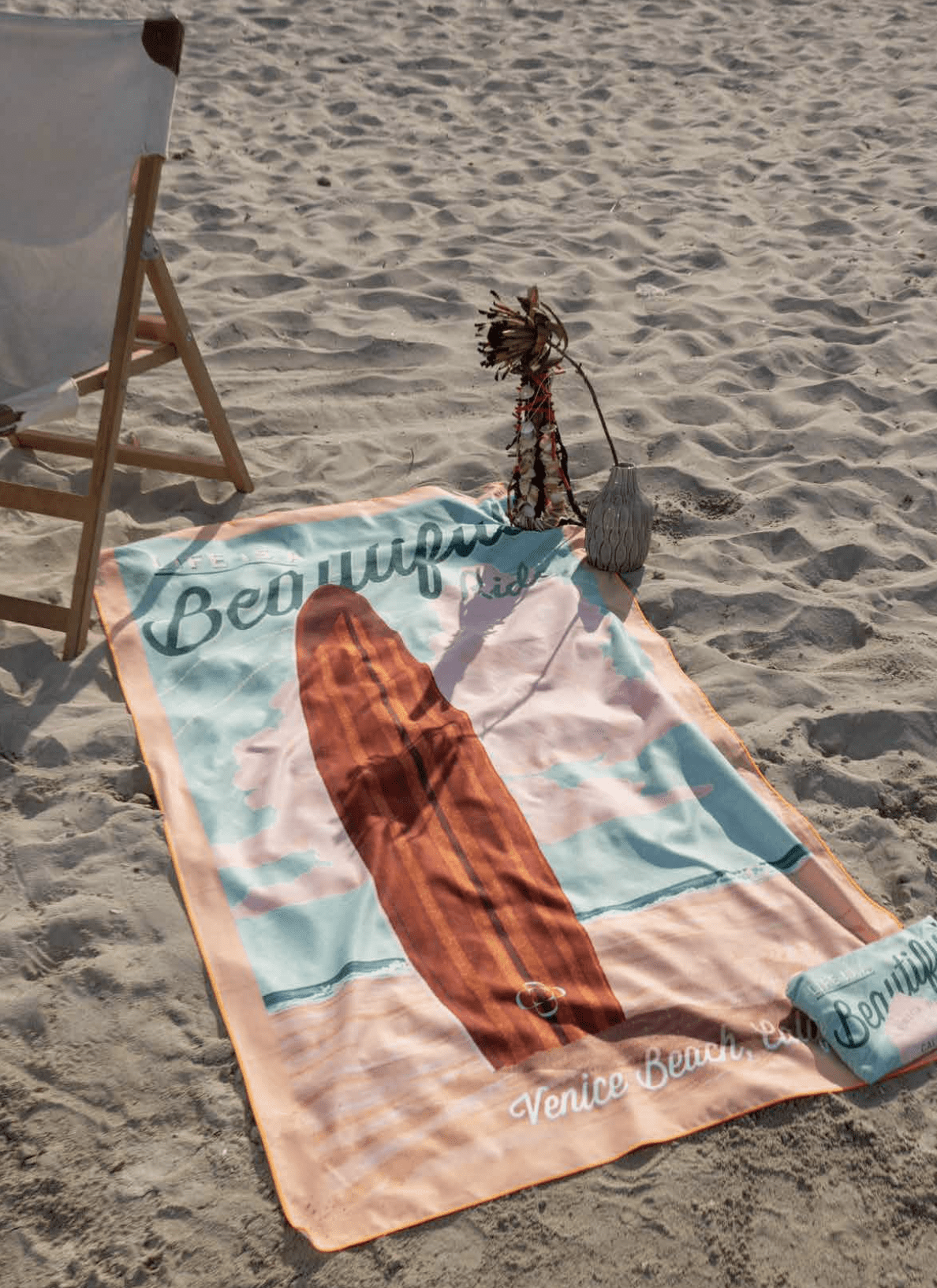 Svad Dondi Telo mare in microfibra stampata con pochette Venice