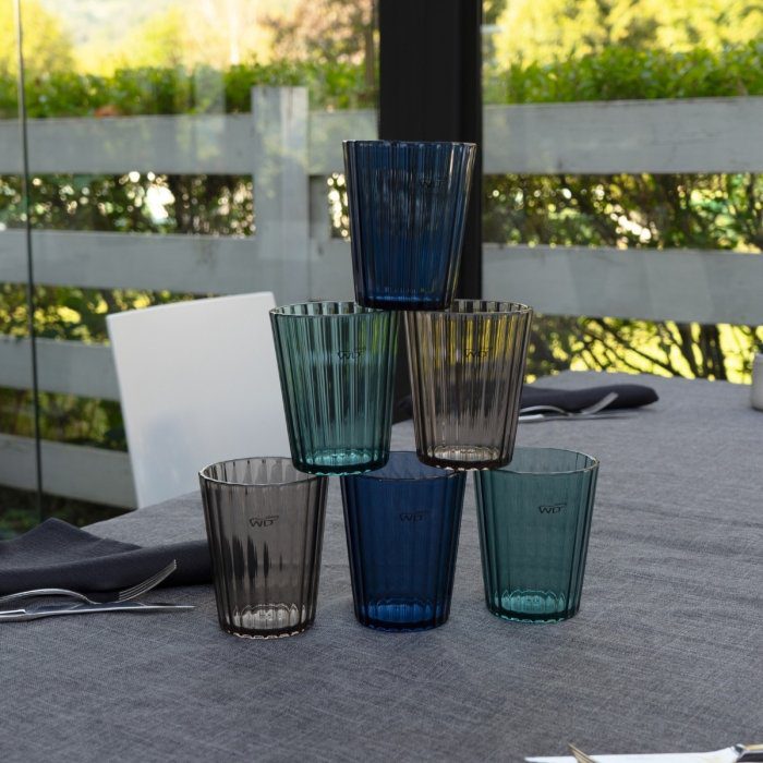 WD SET 2 BICCHIERI COLORATI IN ACRILICO TURCHESE
